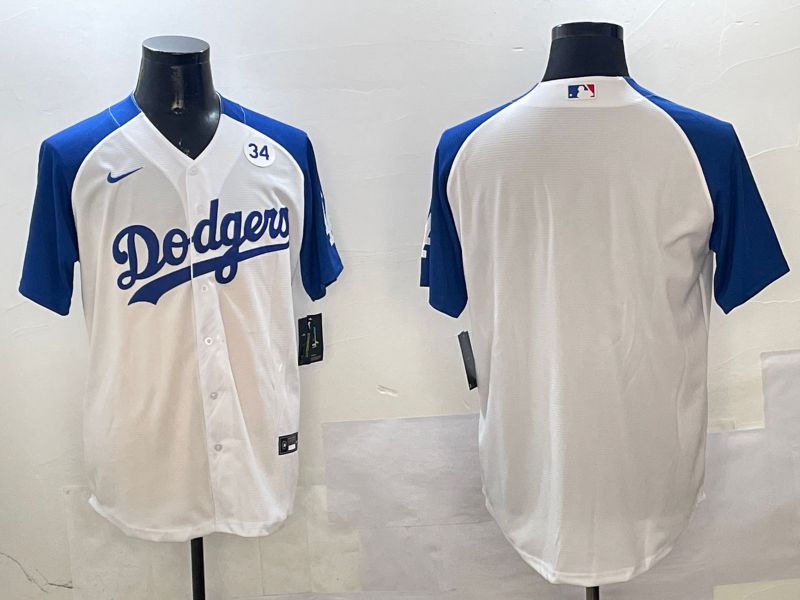Men Los Angeles Dodgers Blank White blue Game 2025 Nike MLB Jersey style 7->los angeles dodgers->MLB Jersey